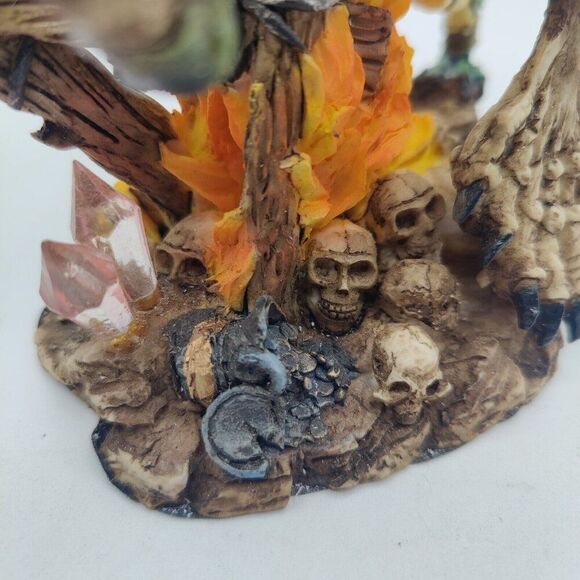 Fantasy Skeleton Bone Dragon Undead Rider Figurine Sculpture Mythical Mediaval - Picture 6 of 12